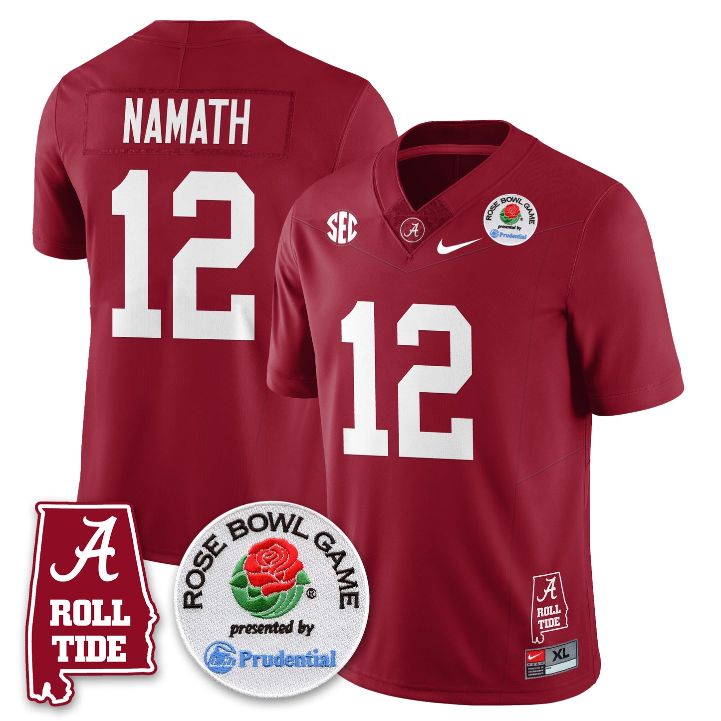 BAMA Rose Bowl Vapor Limited Jersey - All Stitched