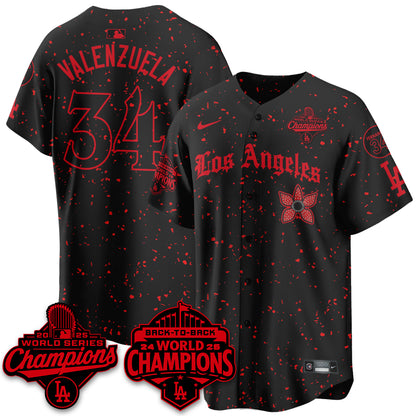 LAD 2025 World Series Champions x Stranger Things Vapor Premier Jersey - All Stitched