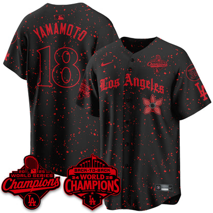 LAD 2025 World Series Champions x Stranger Things Vapor Premier Jersey - All Stitched