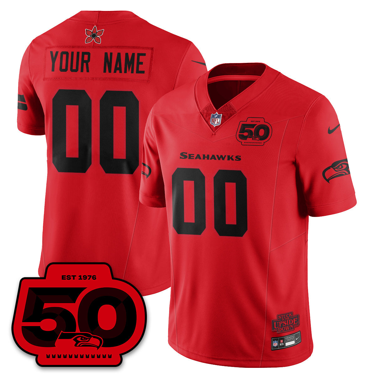 Seattle Seahawks 'Stranger Things Edition' Vapor Limited Jersey - All Stitched