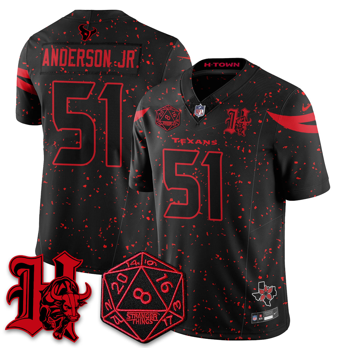 HOU 'Stranger Things Edition' Vapor Limited Jersey - All Stitched