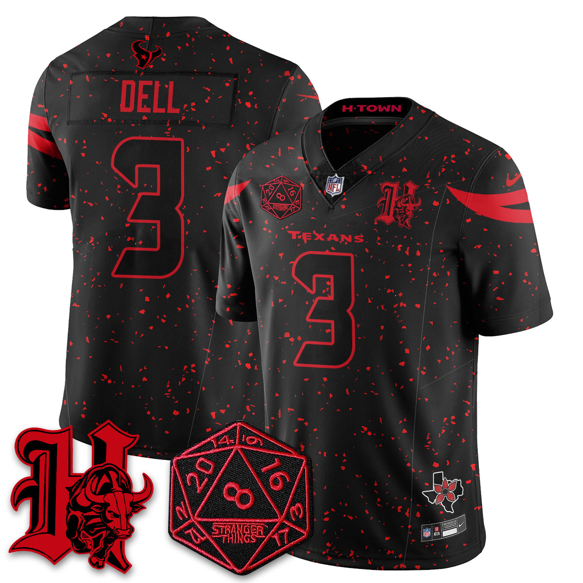 HOU 'Stranger Things Edition' Vapor Limited Jersey - All Stitched
