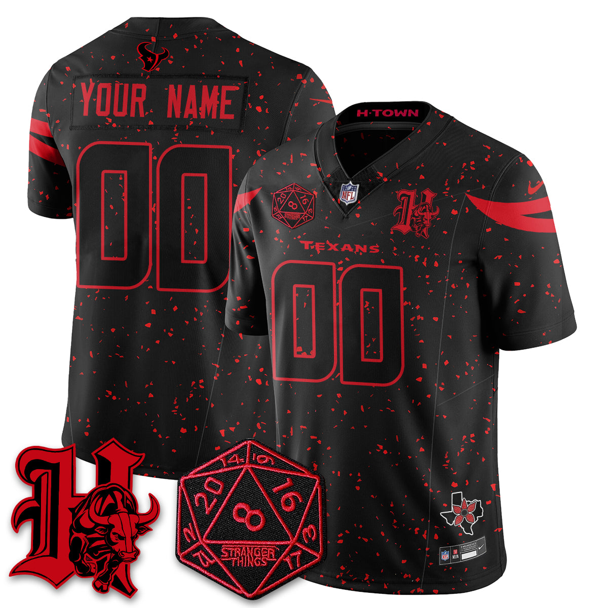 HOU 'Stranger Things Edition' Vapor Limited Jersey - All Stitched
