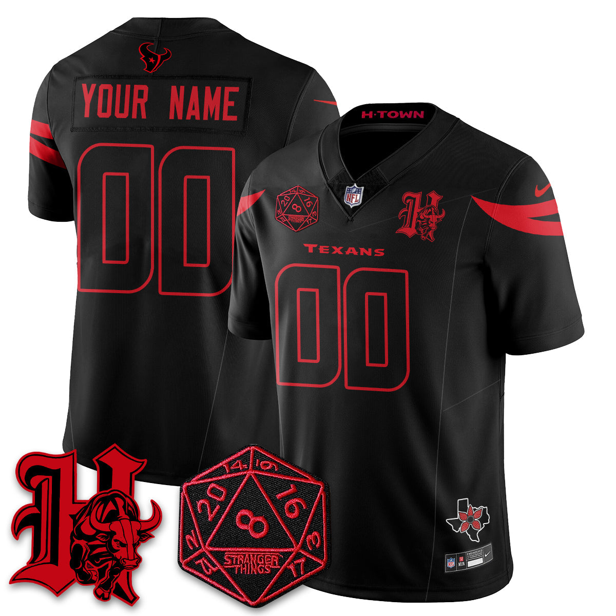 HOU 'Stranger Things Edition' Vapor Limited Jersey - All Stitched
