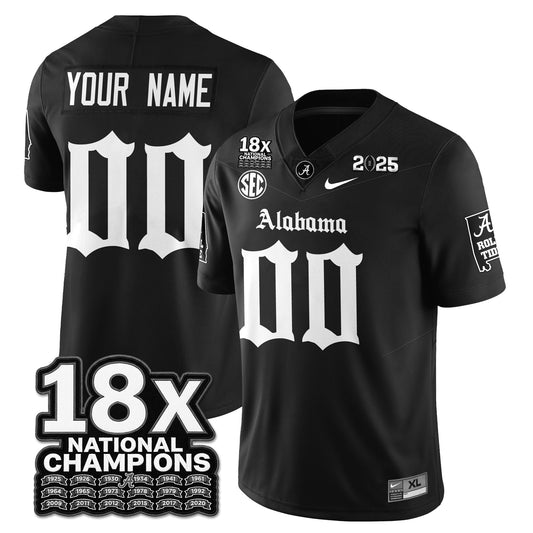 Custom BAMA 18x-Time National Champions Gothic Vapor Limited Jersey - All Stitched