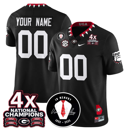 Custom UGA 4x-Time National Champions Vapor Limited Jersey - All Stitched