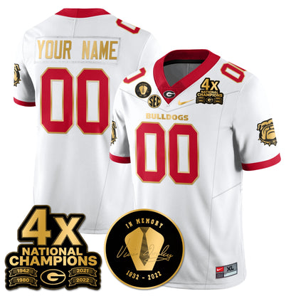 Custom UGA 4x-Time National Champions Vapor Limited Jersey - All Stitched