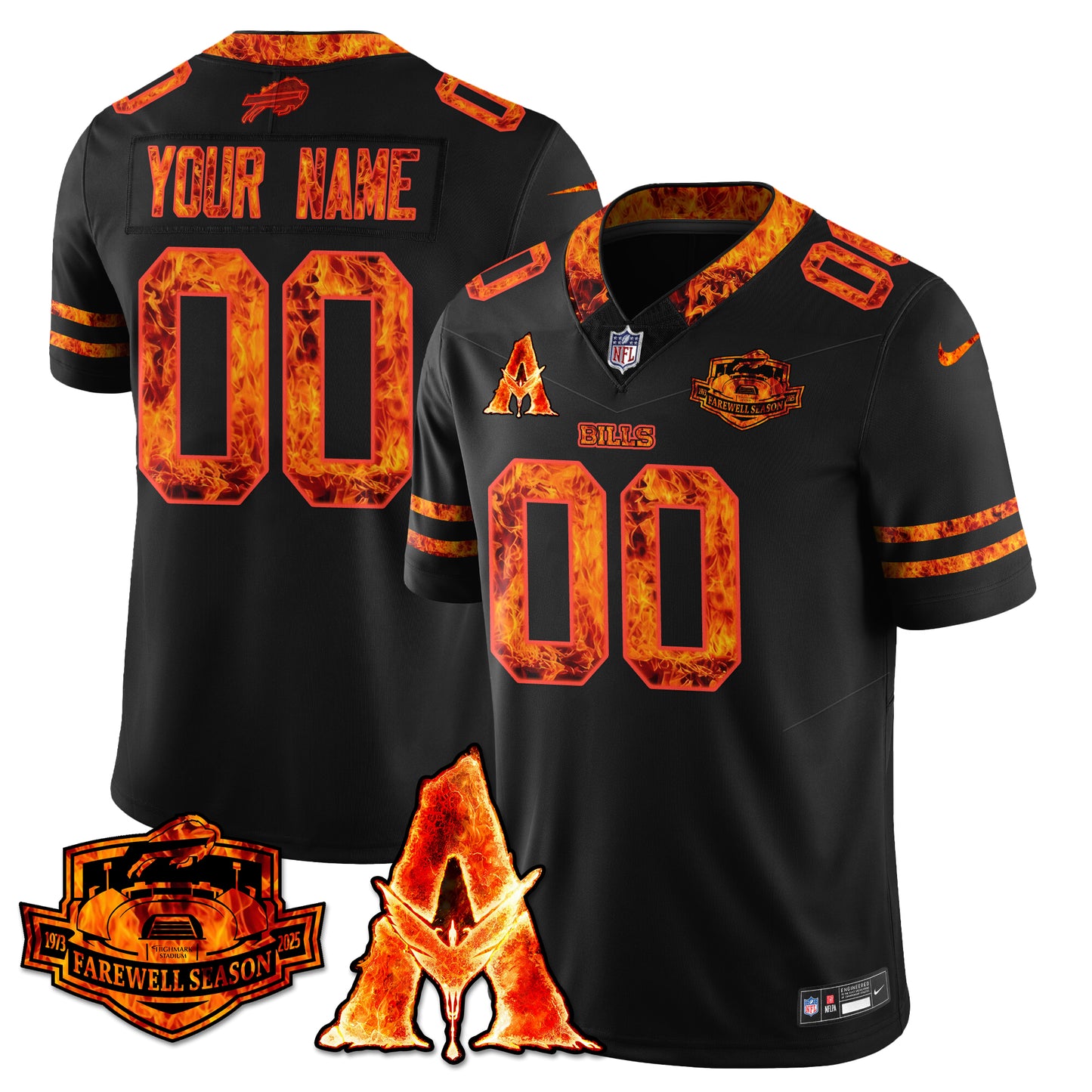 BUF x Avatar 3 Fire and Ash Custom Jersey - Stitched