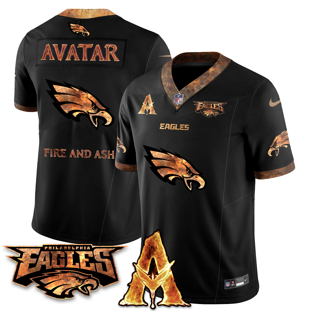 Philadelphia Eagles x Avatar 3 Fire and Ash Jersey V2 - Stitched