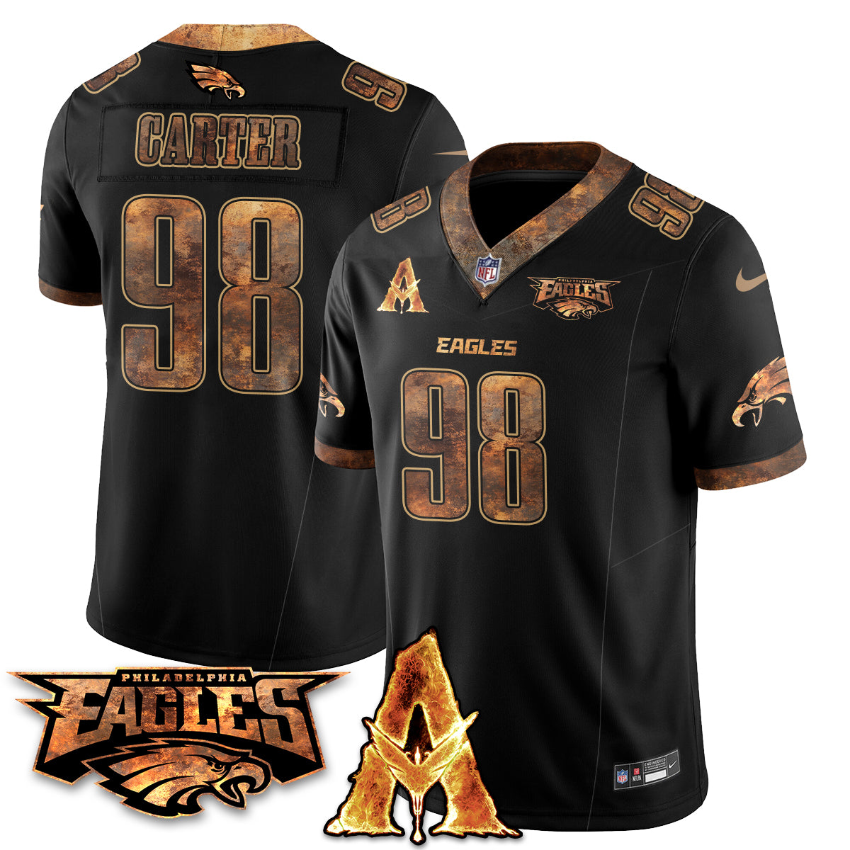 Philadelphia Eagles x Avatar 3 Fire and Ash Jersey V2 - Stitched