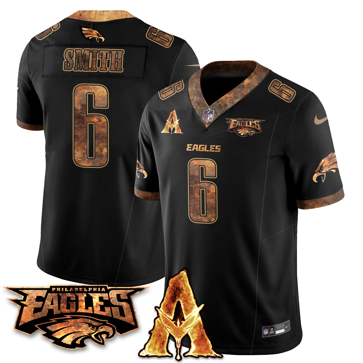 Philadelphia Eagles x Avatar 3 Fire and Ash Jersey V2 - Stitched