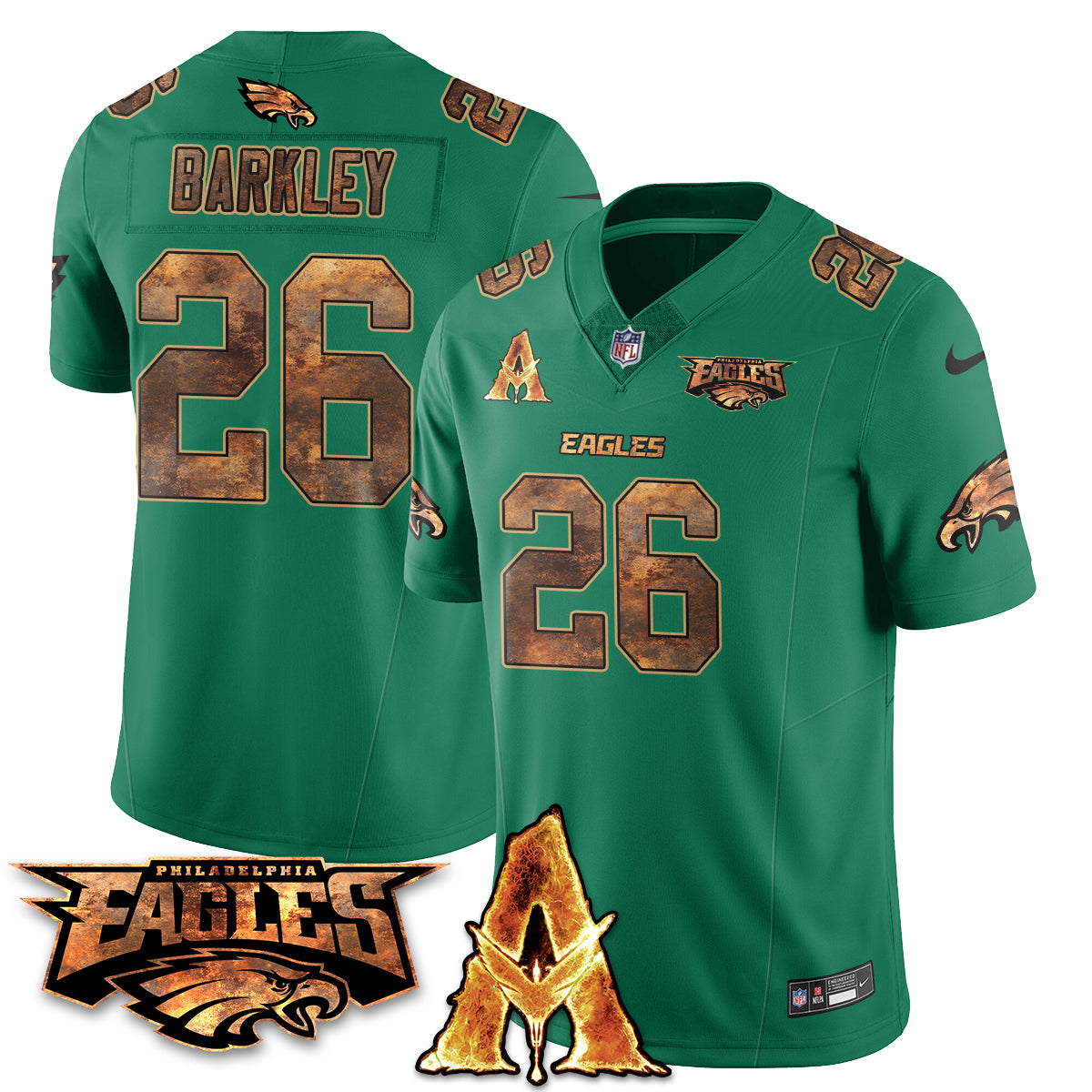 Philadelphia Eagles x Avatar 3 Fire and Ash Jersey V2 - Stitched
