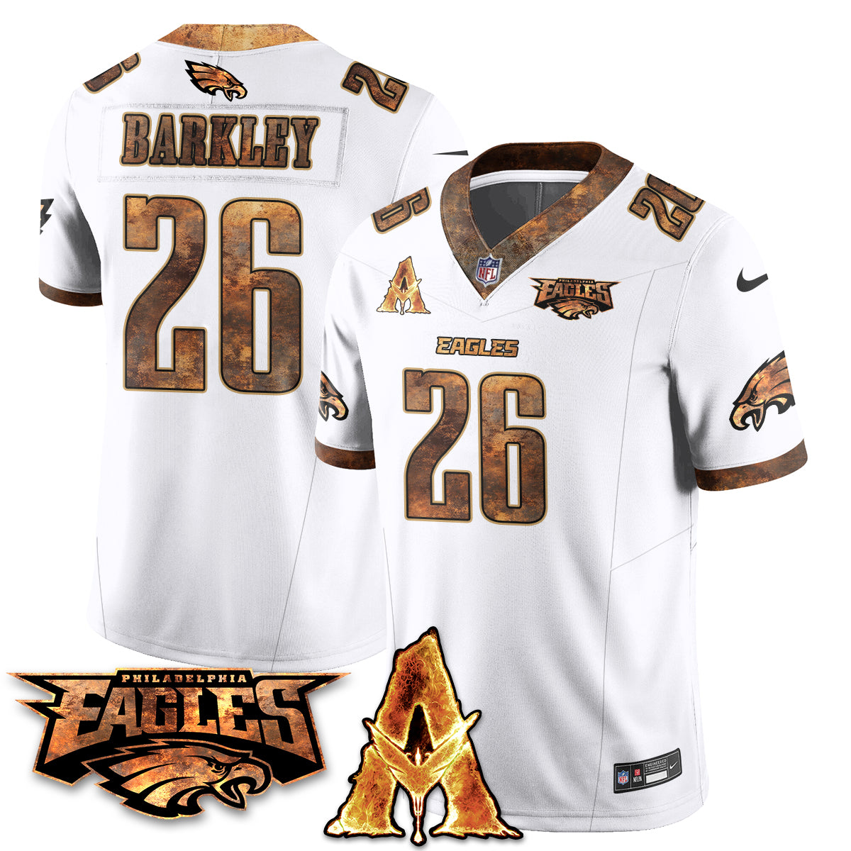 Philadelphia Eagles x Avatar 3 Fire and Ash Jersey V2 - Stitched