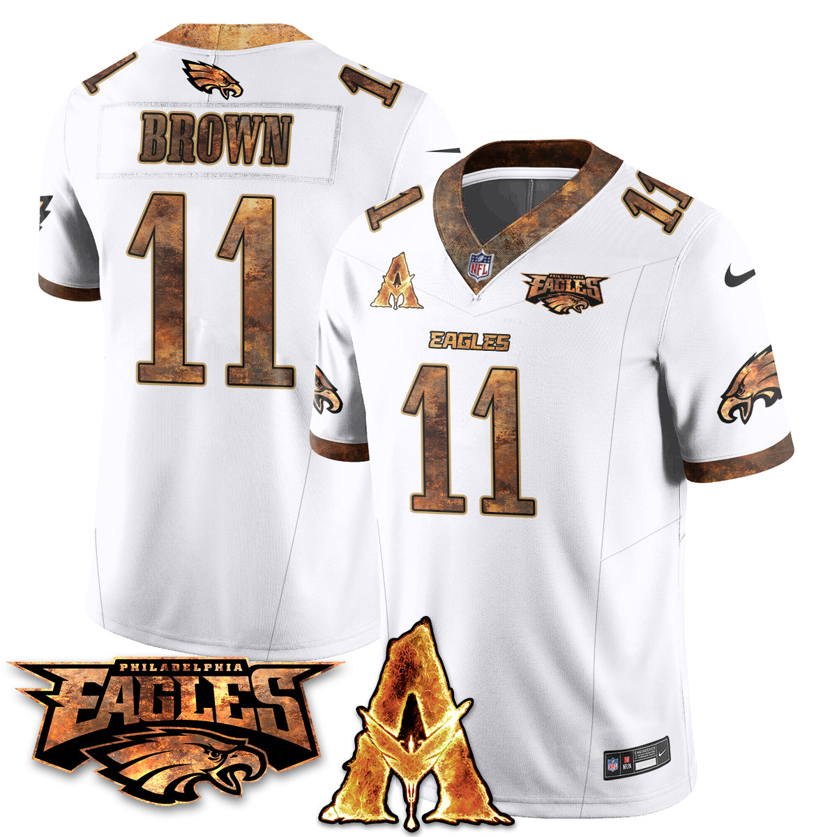 Philadelphia Eagles x Avatar 3 Fire and Ash Jersey V2 - Stitched