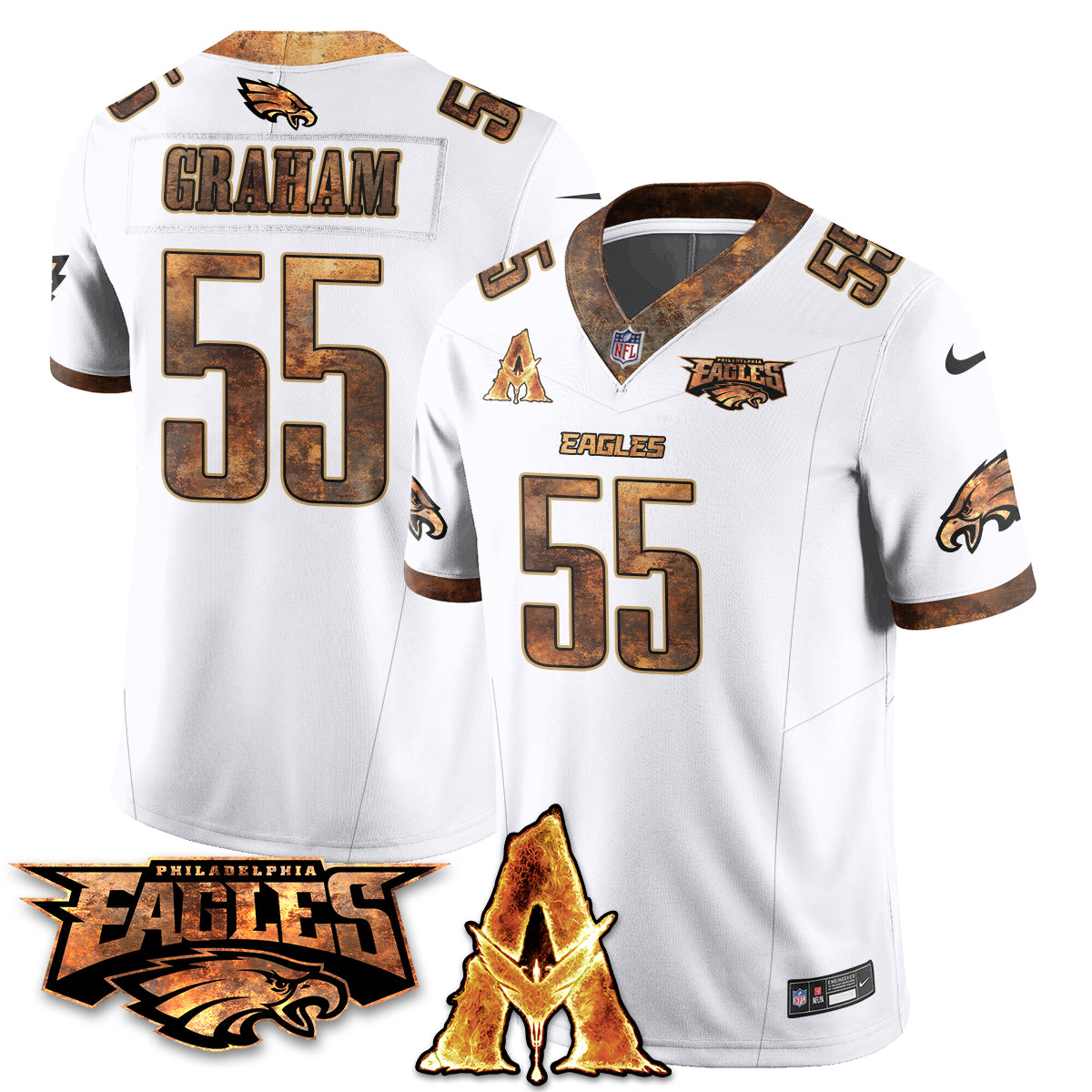 Philadelphia Eagles x Avatar 3 Fire and Ash Jersey V2 - Stitched