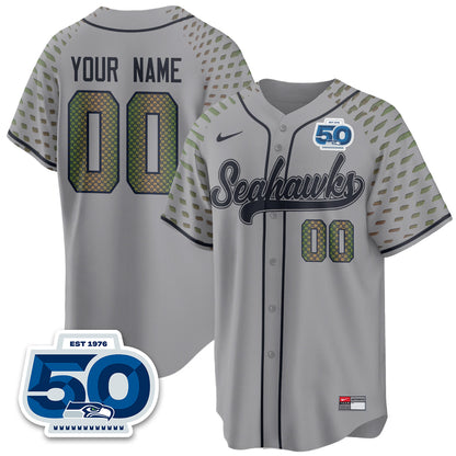 Custom Seattle Seahawks 2025 Rivalries Vapor Limited Baseball Jersey - All Stitched