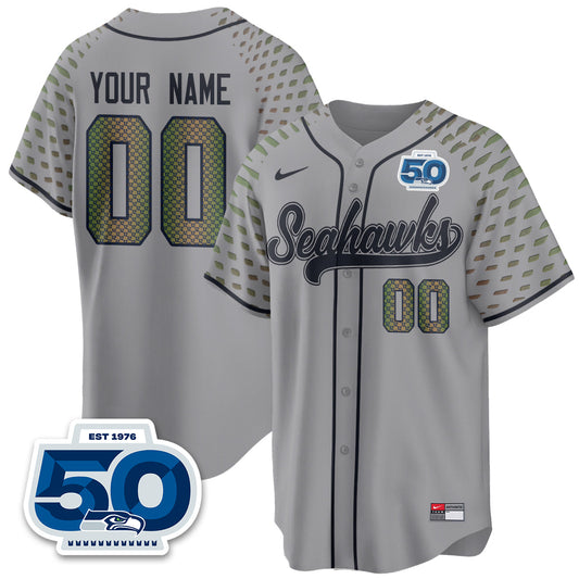 Custom Seattle Seahawks 2025 Rivalries Vapor Limited Baseball Jersey - All Stitched