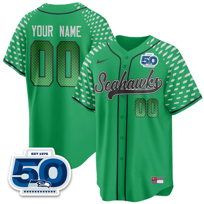 Custom Seattle Seahawks 2025 Rivalries Vapor Limited Baseball Jersey - All Stitched