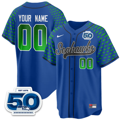 Custom Seattle Seahawks 2025 Rivalries Vapor Limited Baseball Jersey - All Stitched