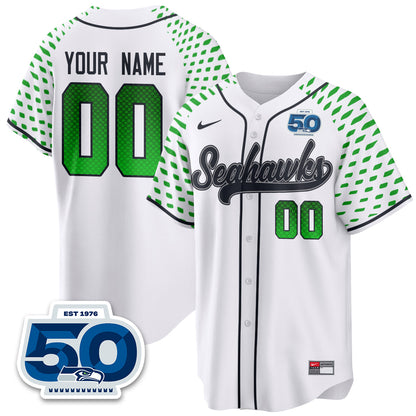 Custom Seattle Seahawks 2025 Rivalries Vapor Limited Baseball Jersey - All Stitched