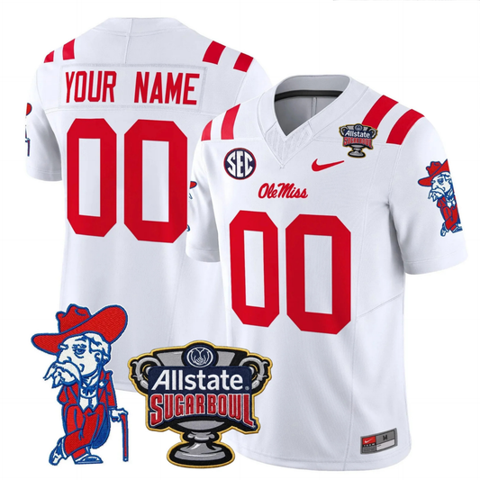 Ole Miss Rebels 2025 Sugar Bowl Patch Vapor Limited Custom Jersey - All Stitched
