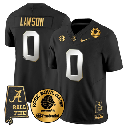 BAMA 2025 Rose Bowl Gold Vapor Limited Jersey - Alabama Map - All Stitched