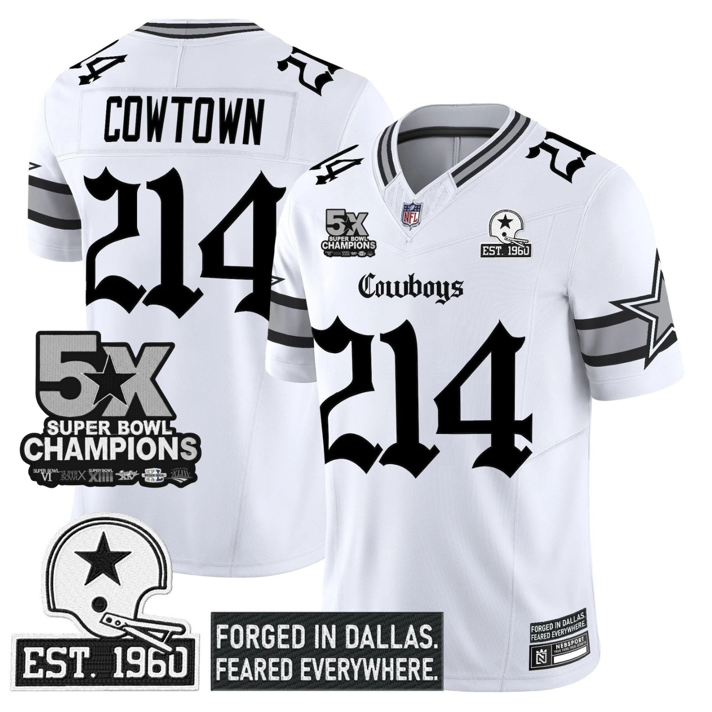 DAL 'Gothic Lone Star Edition' 5x Champions Patch Vapor Limited Jersey - All Stitched
