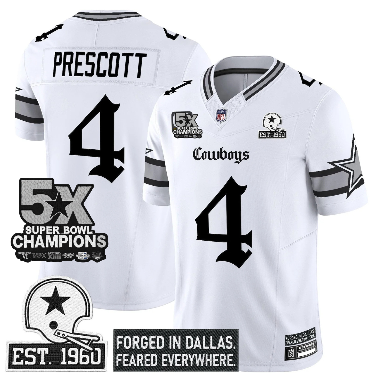 DAL 'Gothic Lone Star Edition' 5x Champions Patch Vapor Limited Jersey - All Stitched