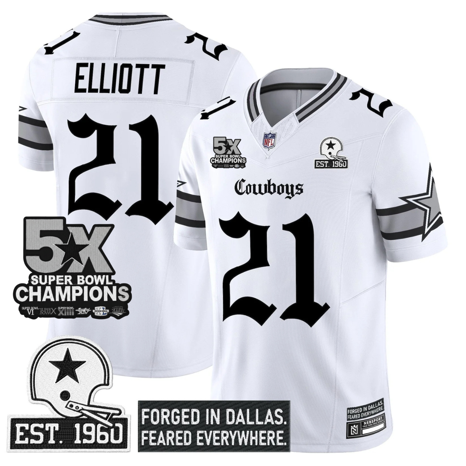 DAL 'Gothic Lone Star Edition' 5x Champions Patch Vapor Limited Jersey - All Stitched