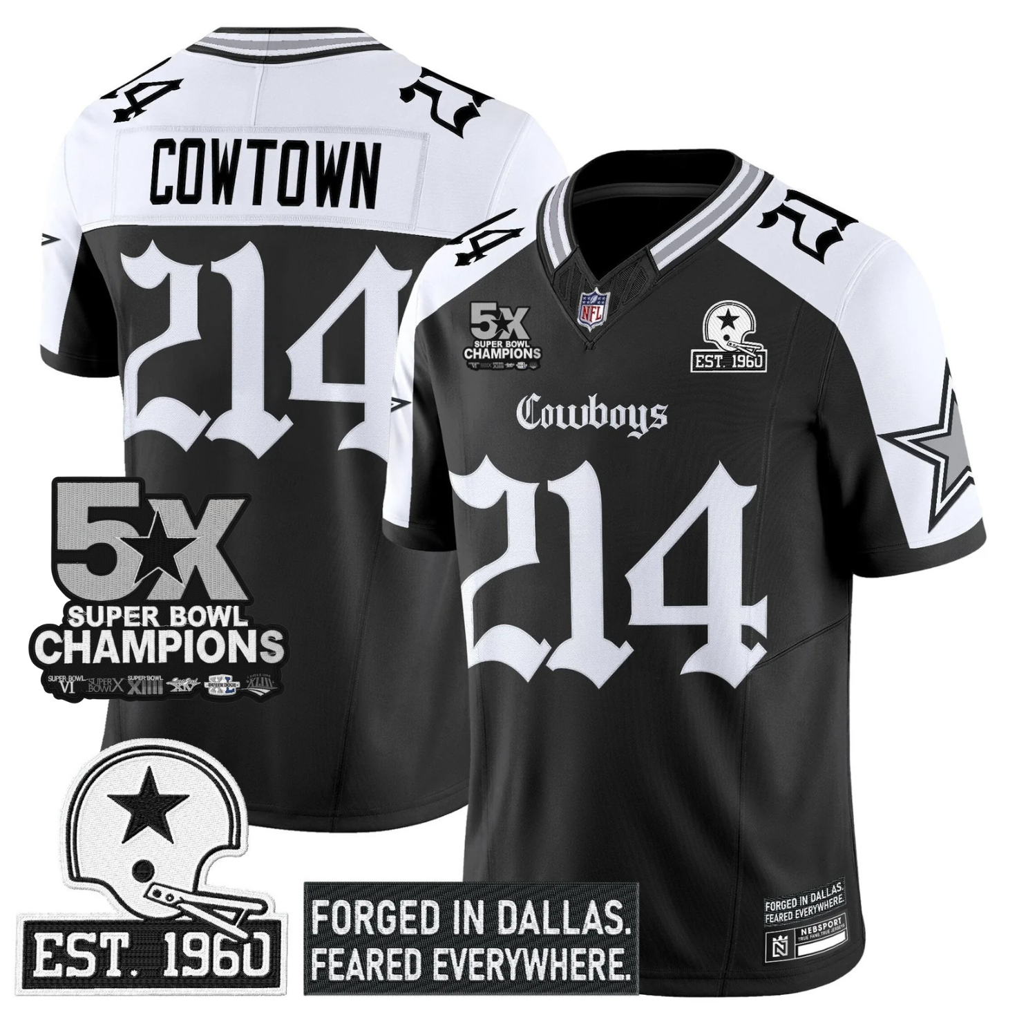 DAL 'Gothic Lone Star Edition' 5x Champions Patch Vapor Limited Jersey - All Stitched