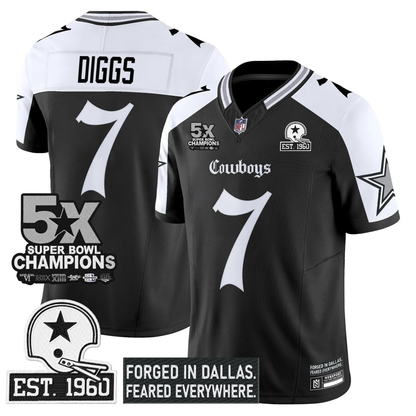 DAL 'Gothic Lone Star Edition' 5x Champions Patch Vapor Limited Jersey - All Stitched