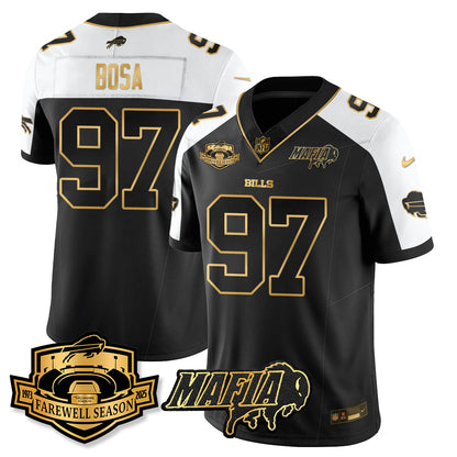 BUF 2025 Bills Mafia Patch Gold Vapor Limited Jersey - All Stitched