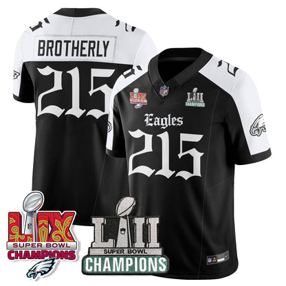 PHI 'Gothic Philly' LII-LIX Super Bowl Champions Vapor Limited Jersey - All Stitched