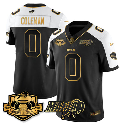 BUF 2025 Bills Mafia Patch Gold Vapor Limited Jersey - All Stitched