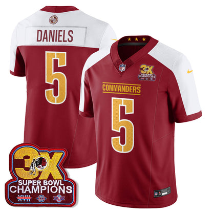 WAS 3-Time Champions Patch Vapor Limited Jersey - All Stitched