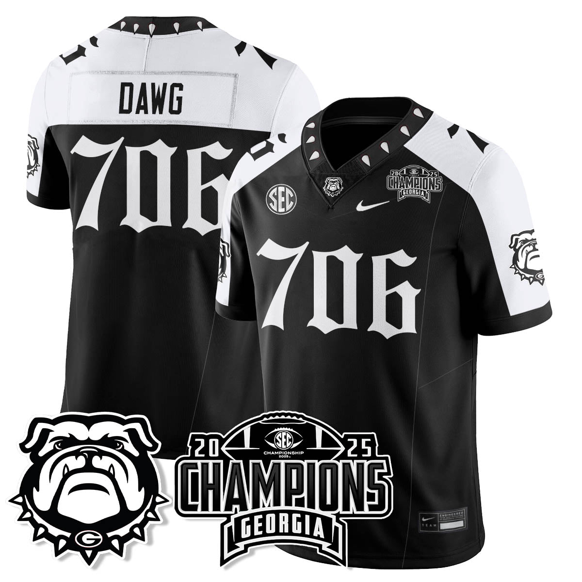 UGA Gothic Vapor Limited Jersey - SEC Football Champions - All Stitched