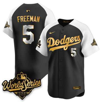Los Angeles Dodgers 2025 World Series Gold Jersey - All Stitched