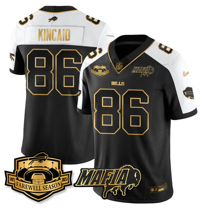 BUF 2025 Bills Mafia Patch Gold Vapor Limited Jersey - All Stitched