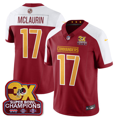 WAS 3-Time Champions Patch Vapor Limited Jersey - All Stitched