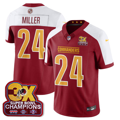 WAS 3-Time Champions Patch Vapor Limited Jersey - All Stitched