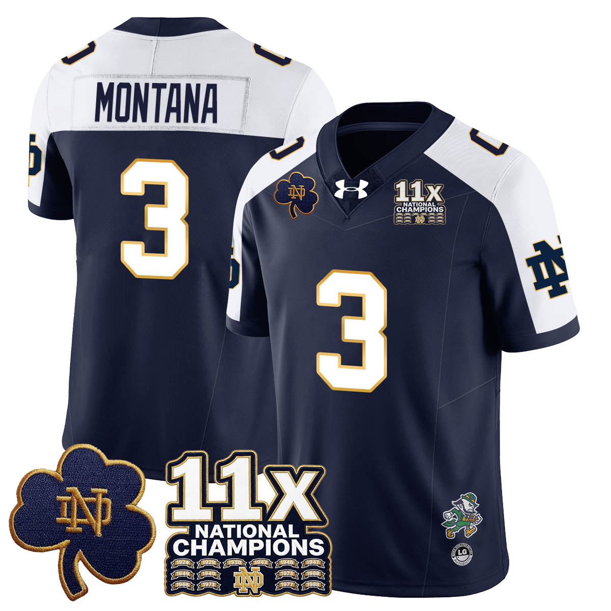 ND 11x-Time National Champions Vapor Limited Jersey - All Stitched
