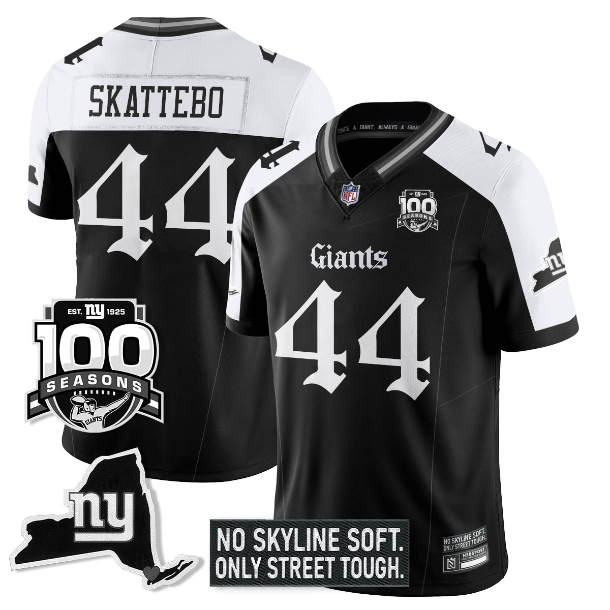 NYG 100th Seasons 'Gothic Gotham Edition' Vapor Limited Jersey - All Stitched