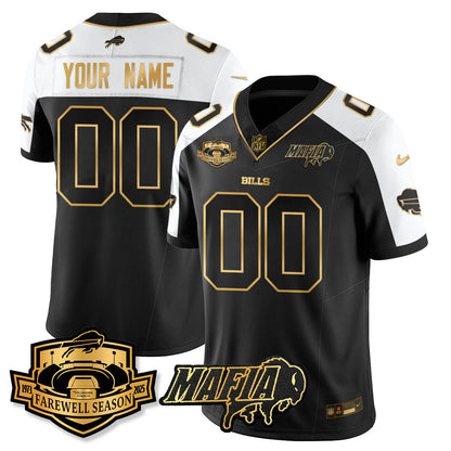 BUF 2025 Bills Mafia Patch Gold Vapor Limited Jersey - All Stitched