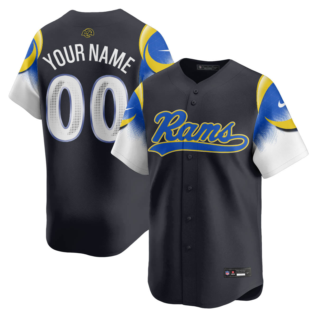 Los Angeles Rams Rivalry Series Baseball Custom Jersey - All Stitched