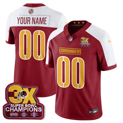 WAS 3-Time Champions Patch Vapor Limited Jersey - All Stitched