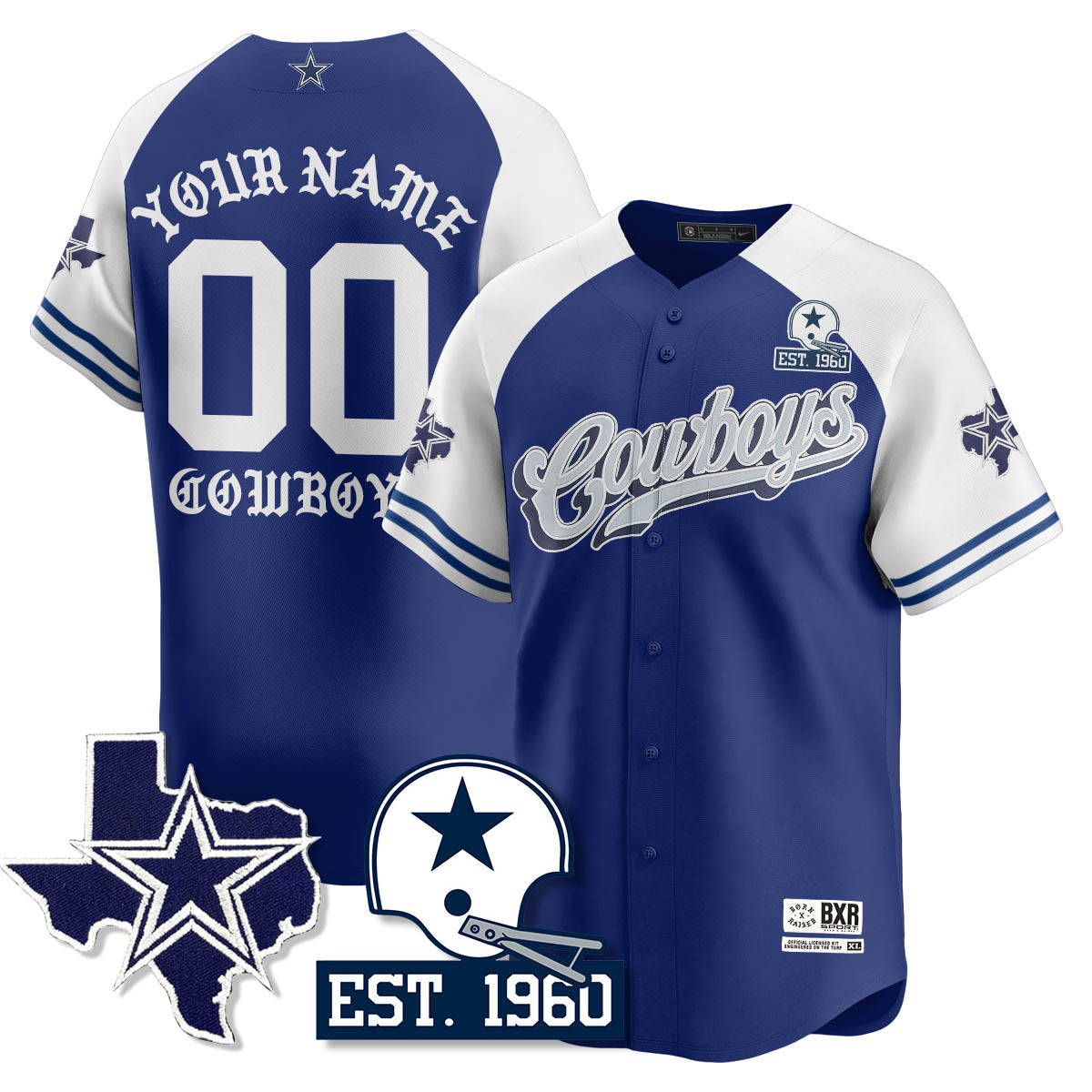 DAL Born x Raised Baseball Custom Jersey - All Stitched