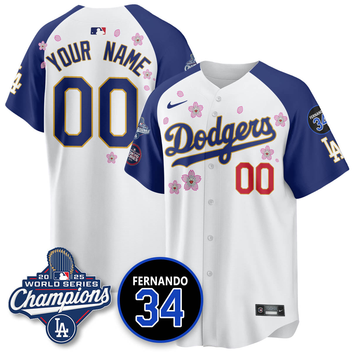 LAD Tokyo 2025 World Series Champions Custom Jersey - All Stitched