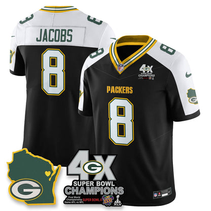 GB 4-Time Champions Patch Vapor Limited Jersey - All Stitched