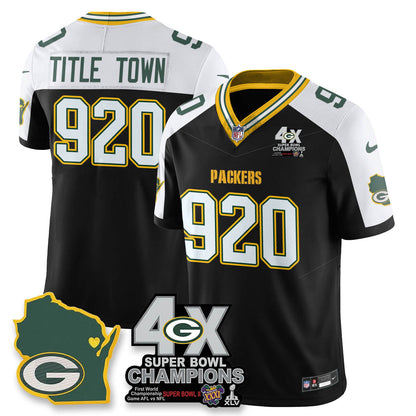 GB 4-Time Champions Patch Vapor Limited Jersey - All Stitched