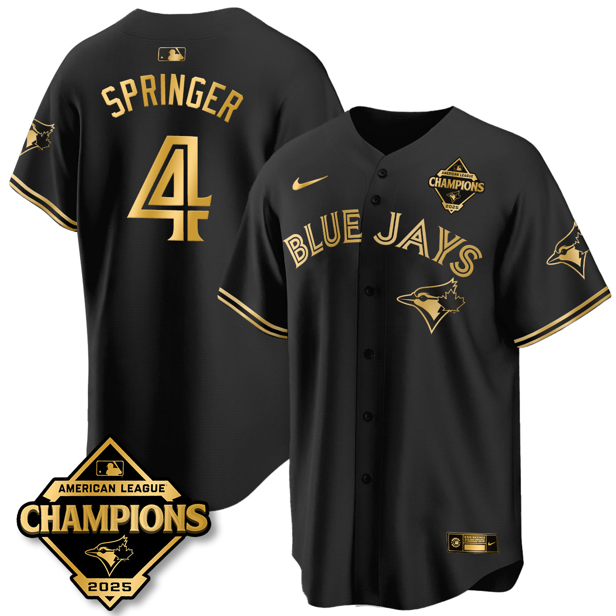 Toronto Blue Jays 2025 American League Champions Jersey - All Stitched